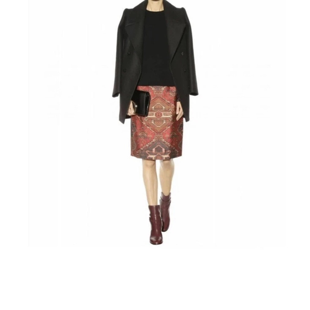 Tory Burch KERA Wool /Silk Marrakech Rug Print Tapestry Pencil Skirt Size 2 $279